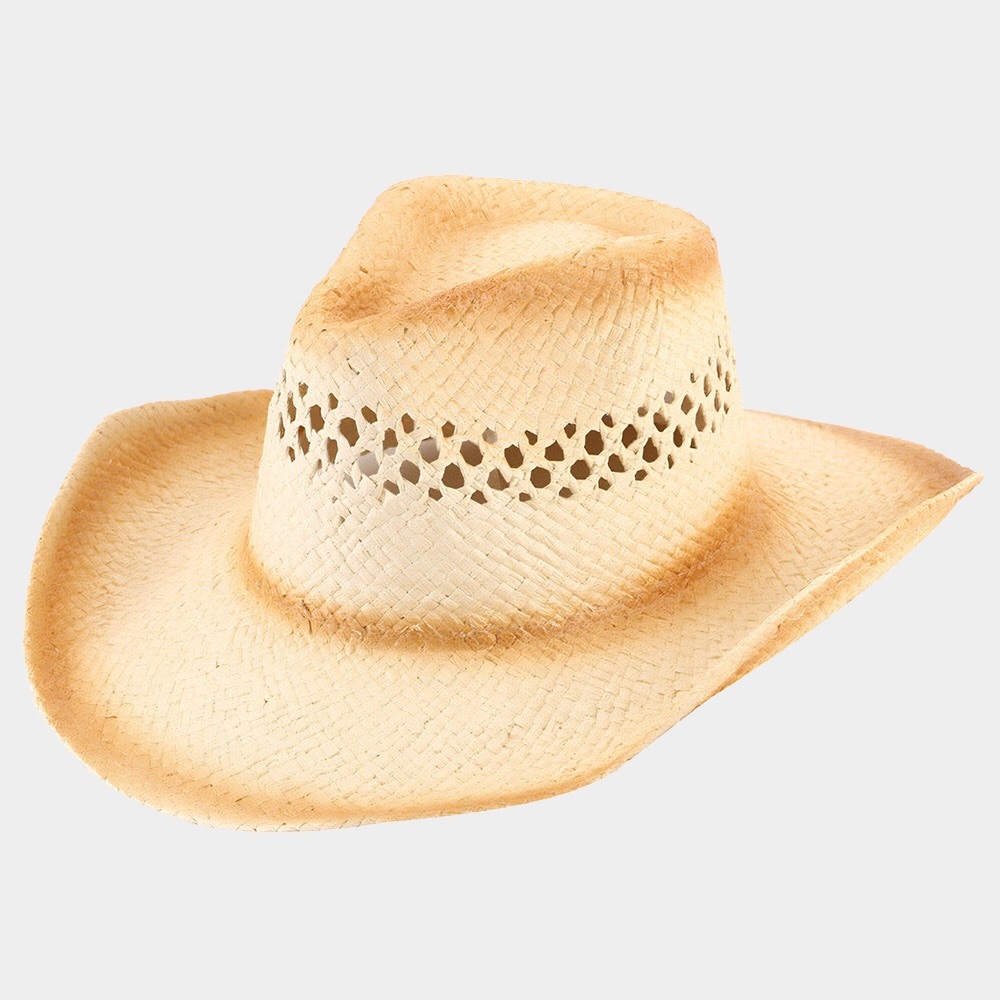 Edge Gradation Western Cowboy Belted Fedora Hat